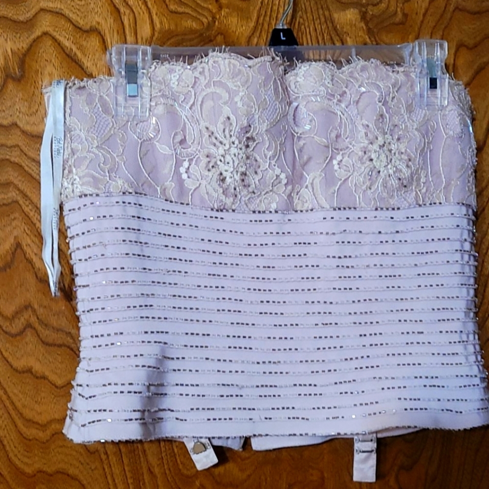 Bob Mackie purple strapless top